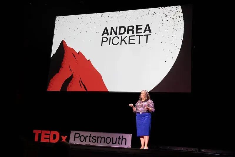 Andrea presenting her tedx talk