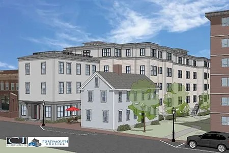 Affordable housing building render
