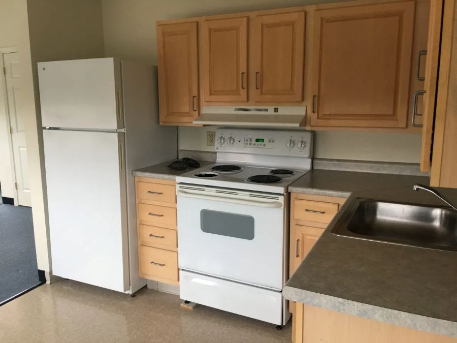 Close up view of the kitchen