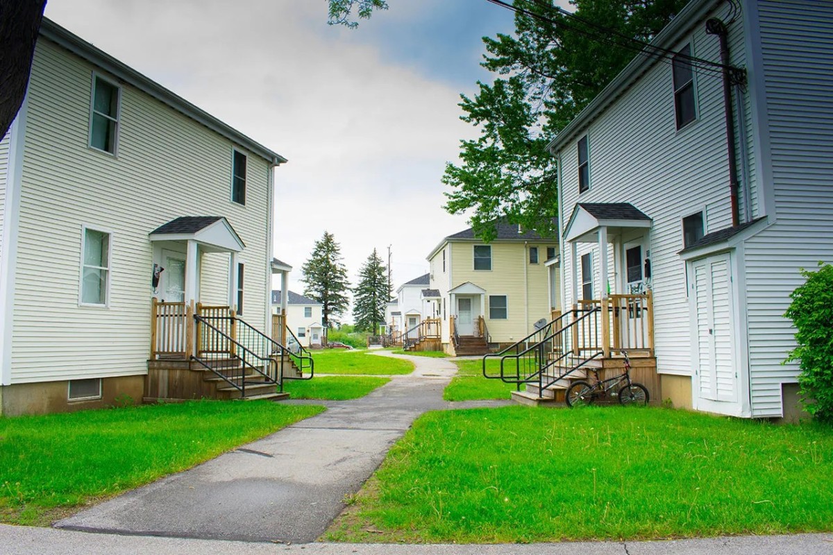 Sidewalk in between houses