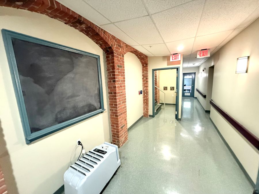 View of another hallway with decorative brick arches