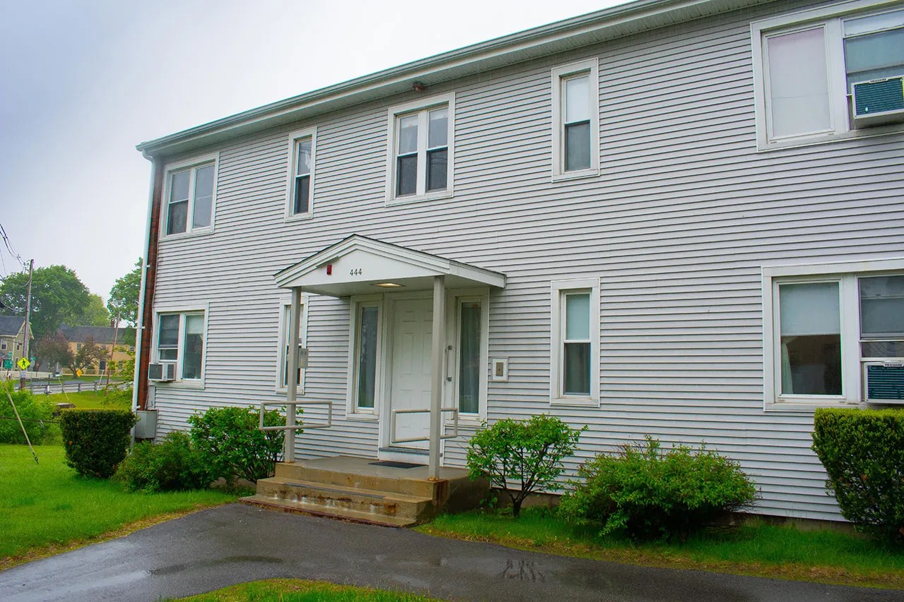 Exterior view of apartments building front