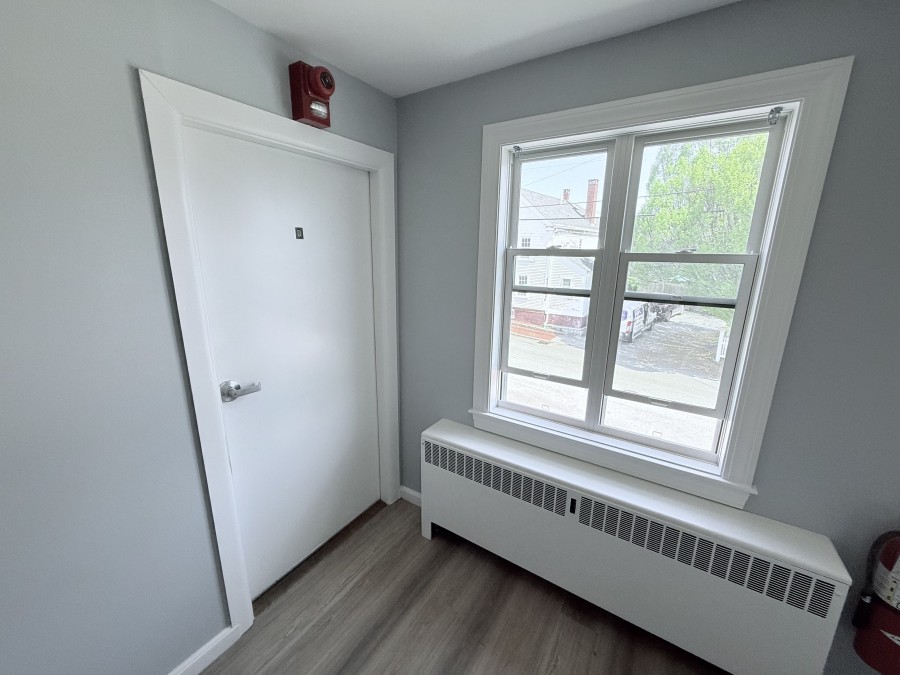 Apartment door and window to back yard