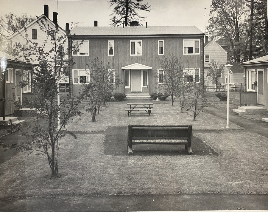 Historic picture of the apartments and courtyard