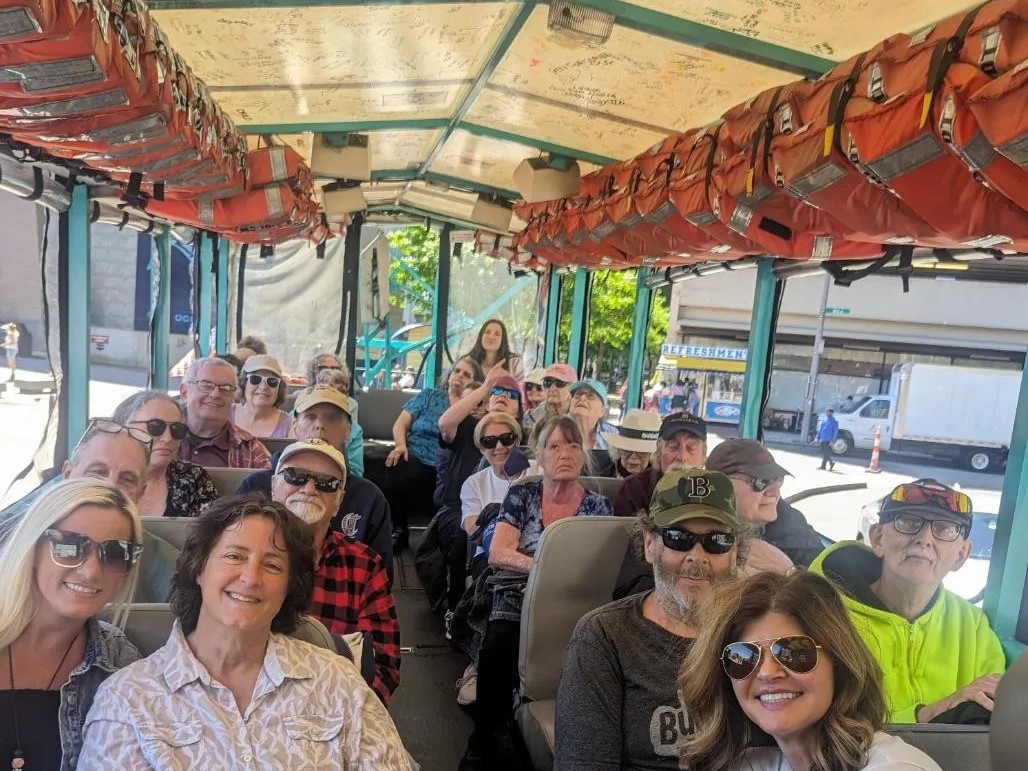 Residents on a bus trip